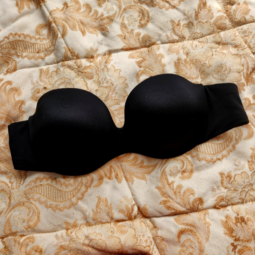 Black Strapless Push Up Bra Warners 34C